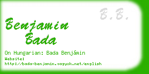 benjamin bada business card